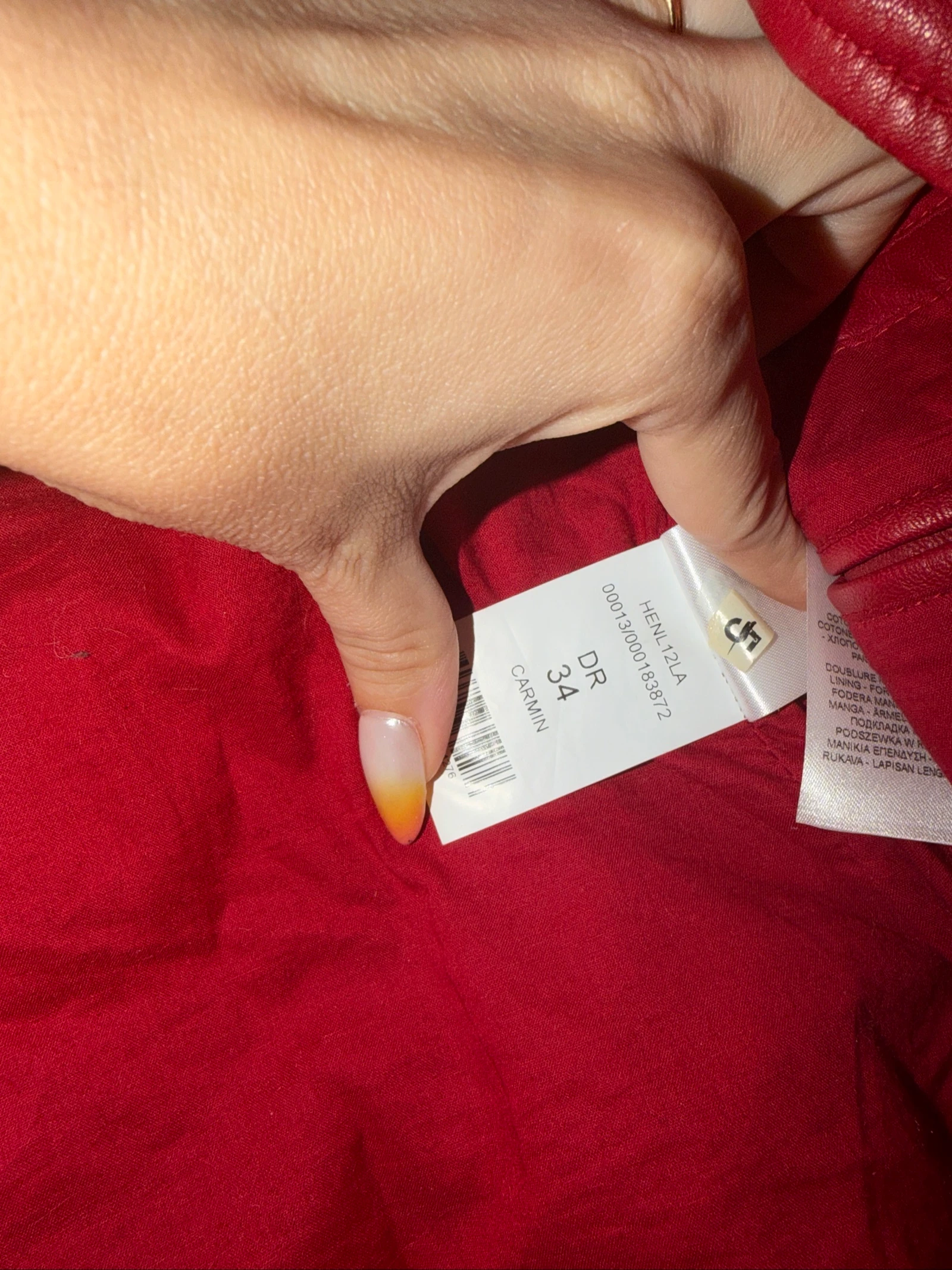 Chaqueta perfecto burdeos talla 34 nafnaf en buen estado – photo 3